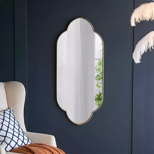 Champagne Gold Long Quatrefoil Mirror