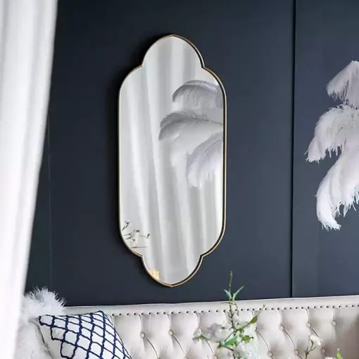 Champagne Gold Long Quatrefoil Mirror