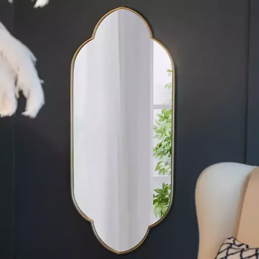 Champagne Gold Long Quatrefoil Mirror