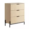 Coastal Oak Reeded 3-Drawer Dresser