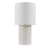 Cream Embossed Floral Table Lamp