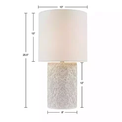 Cream Embossed Floral Table Lamp