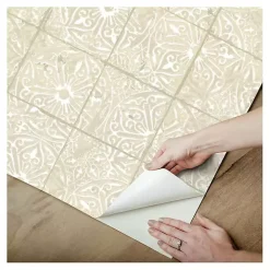 Cream Provincial Tiles Peel & Stick Wallpaper