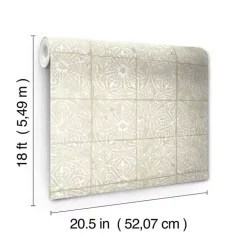 Cream Provincial Tiles Peel & Stick Wallpaper