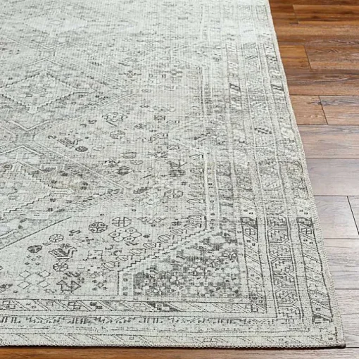 Cream Traditional Washable Area Rug, 8x12
