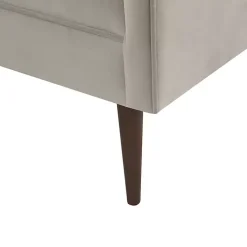 Cream Velvet Low Back Transitional Settee