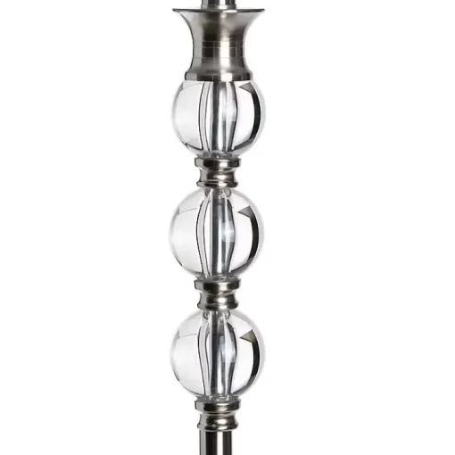 Crystal and Silver Metal Floor Lamp