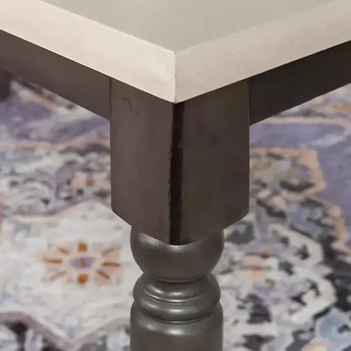 Dark Gray & White Traditional Dining Table