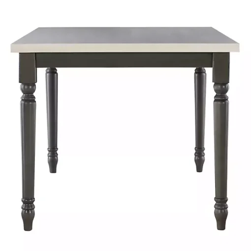 Dark Gray & White Traditional Dining Table