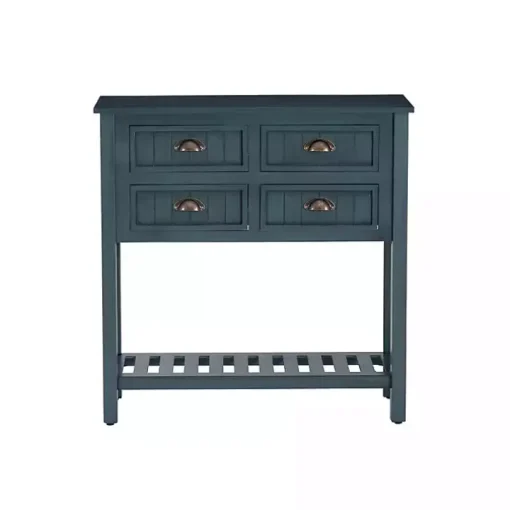 Dark Teal Beadboard Console Table
