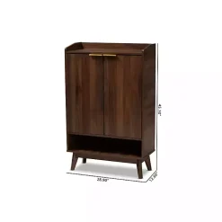 Dark Walnut 5-Shelf Wooden Shoe Cabinet