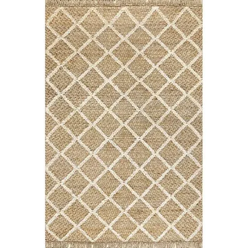 Diamond Helen Woven Jute Tassel Area Rug, 8x10