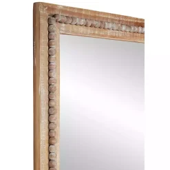 Distressed Brown Beaded Wall Mirror