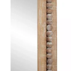 Distressed Brown Beaded Wall Mirror