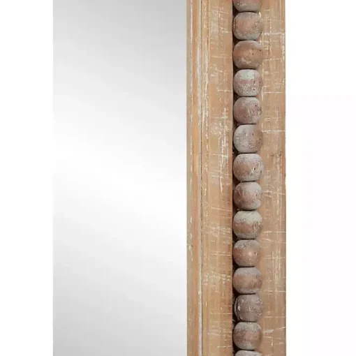 Distressed Brown Beaded Wall Mirror