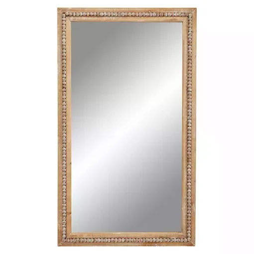 Distressed Brown Beaded Wall Mirror