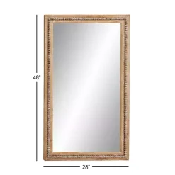 Distressed Brown Beaded Wall Mirror