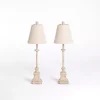 Distressed Cream Buffet Lamps, Set of 2