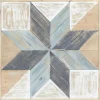 Distressed White and Blue Farm Star Wall Plaque