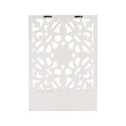 Distressed White Floral Carved Wall Shelf