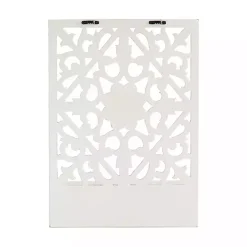 Distressed White Floral Carved Wall Shelf