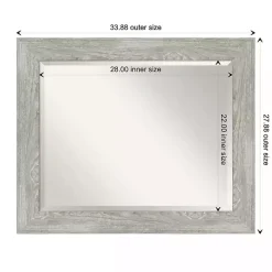 Dove Gray Scoop Frame Beveled Mirror, 34x28 in.