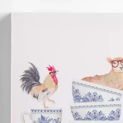 Farm Animal Dishes Canvas Art Print