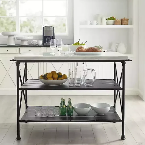 Faux Marble Top 3-Tier Melody Kitchen Island