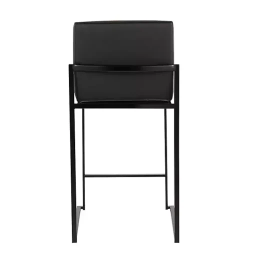 Fiji Black Faux Leather Counter Stools, Set of 3