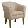 Flax Brown Modern Barrel Accent Chair