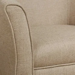 Flax Brown Modern Barrel Accent Chair