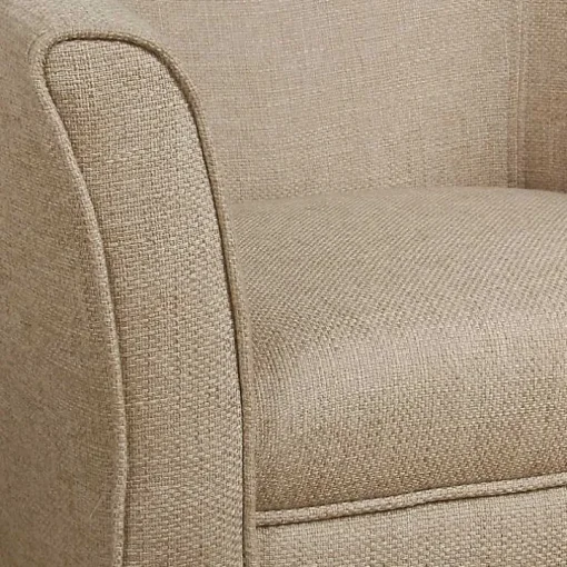 Flax Brown Modern Barrel Accent Chair