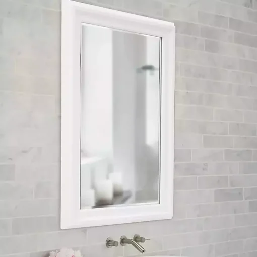 George White Ridged Rectangular Wall Mirror