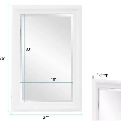 George White Ridged Rectangular Wall Mirror