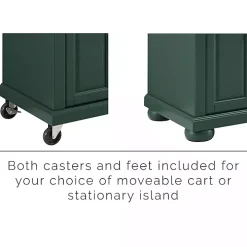Gia Forest Green Wood Kitchen Island