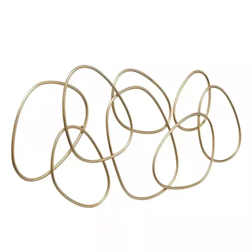 Gold Abstract Rings Metal Wall Plaque