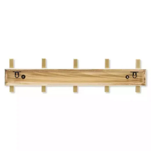 Gold and White 5-Hook Coat Rack