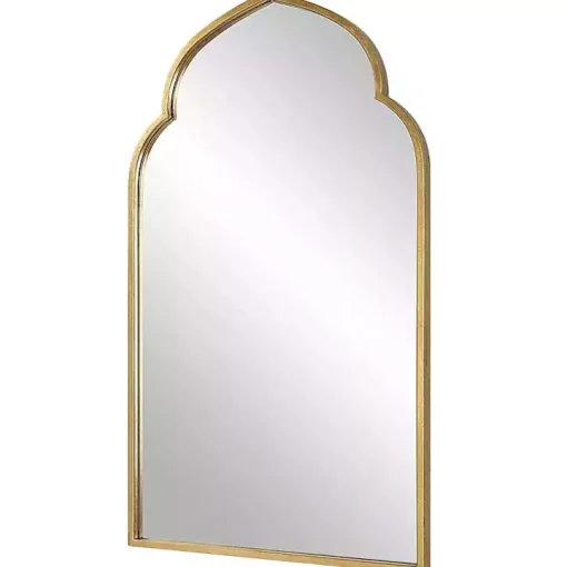 Gold Leaf Arched Frame Wall Mirror
