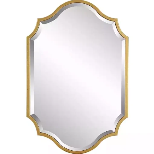 Gold Leaf Curved Metal Wall Mirror