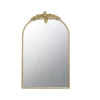 Gold Leaves Arched Wall Mirror, 24x36 in.