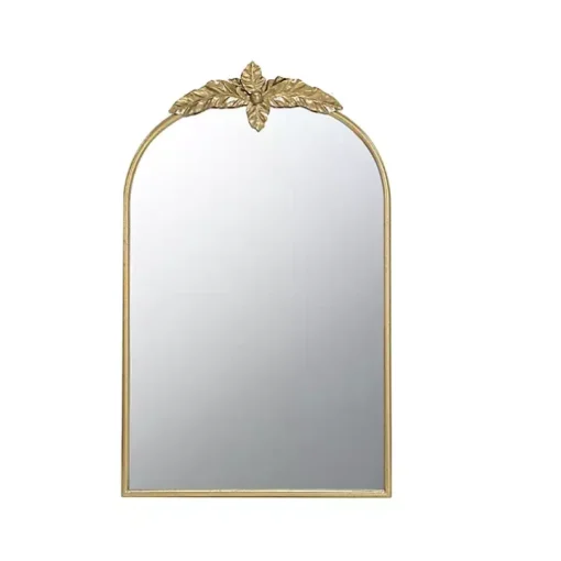 Gold Leaves Arched Wall Mirror, 24x36 in.