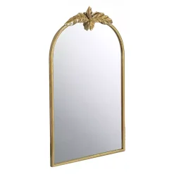Gold Leaves Arched Wall Mirror, 24x36 in.