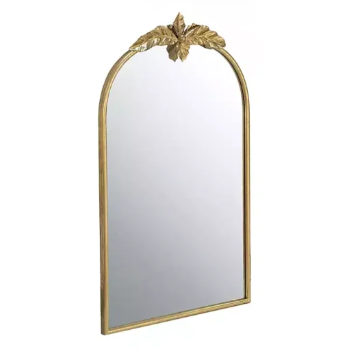 Gold Leaves Arched Wall Mirror, 24x36 in.