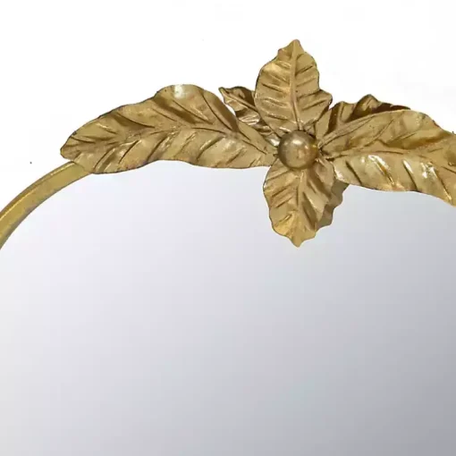 Gold Leaves Arched Wall Mirror, 24x36 in.
