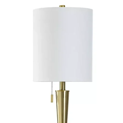 Gold Metal & Marble Tapered Buffet Lamp