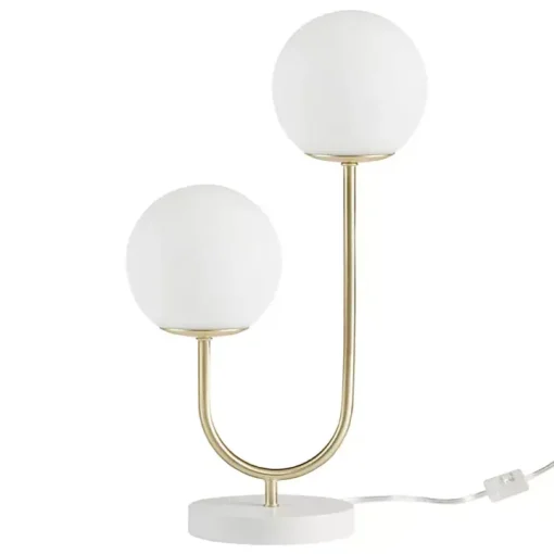 Gold Metal 2-Light Zusa Modern Table Lamp