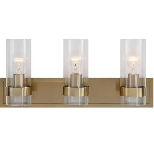 Gold Metal 3-Shade Vanity Light