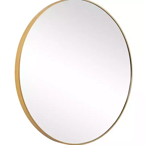 Gold Round Simple Frame Large Wall Mirror