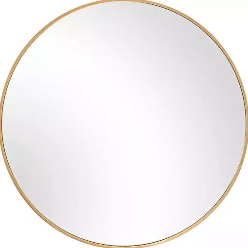 Gold Round Simple Frame Medium Wall Mirror