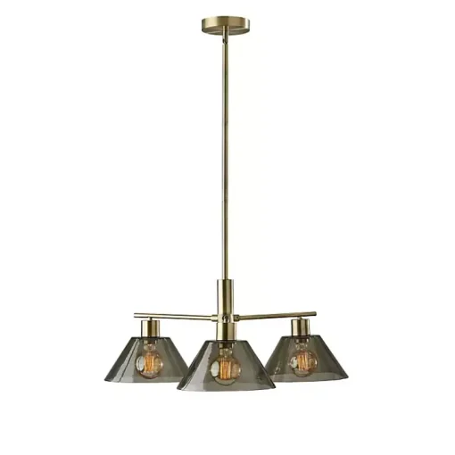 Gold Smoked Glass Chandelier